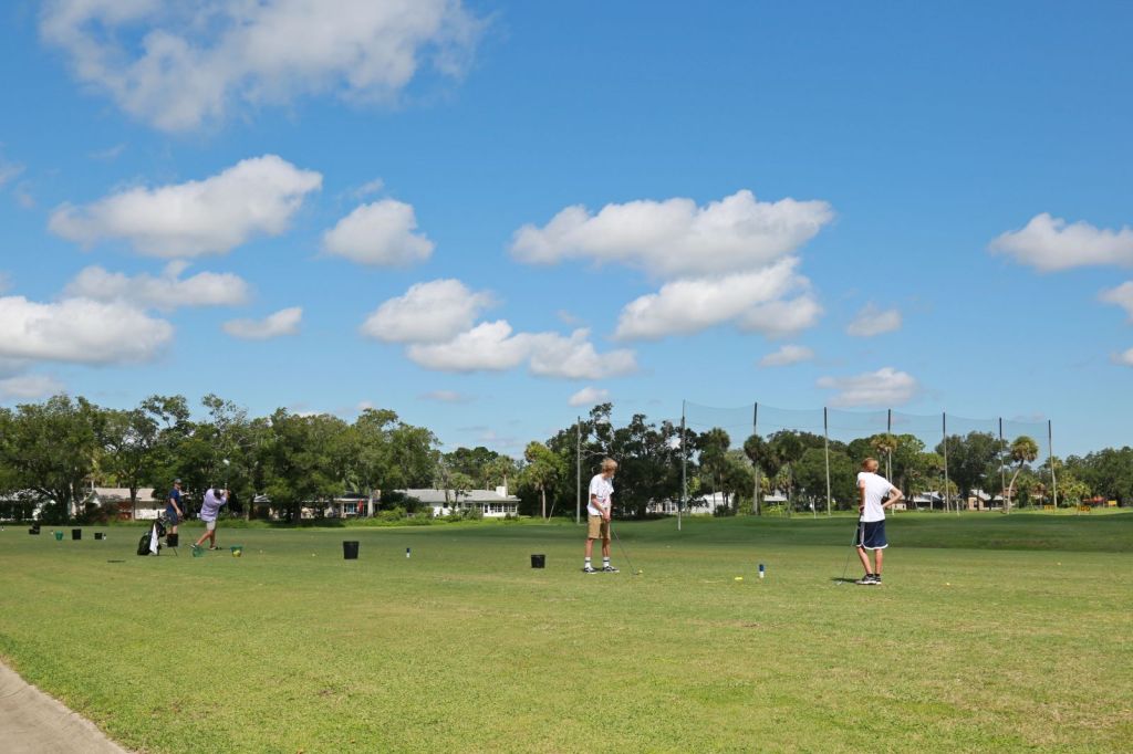 golfer at the driving range